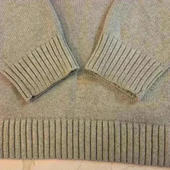 L.L. Bean Mens V-Neck 100% Cotton Pullover Sweater Blue Gray Size Large - Picture 4 of 9